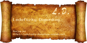 Ledofszky Domonkos névjegykártya